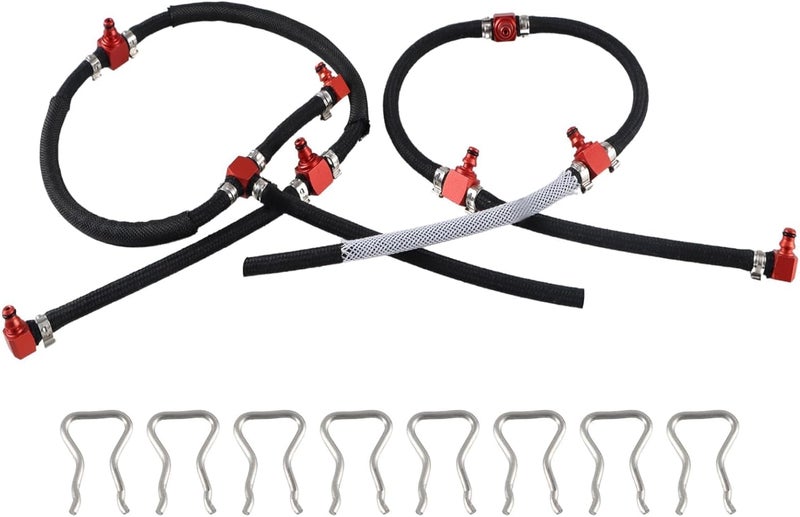 KPALAG Set of Diesel Fuel Injector Fuel Return line Assembly Compatible with 2004.5-2010 GM Duramax 6.6L LLY LBZ LMM 2004-2010 Sierra Silverado 2500HD 3500HD Replace# 97328733 98062291 - Image 1